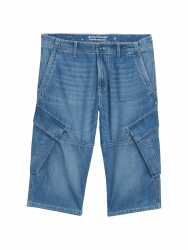 👖🔥 TOM TAILOR Herren TTMORRIS Relaxed Overknee Jeans Shorts 36 10119 - Used Mid Stone Blue Denim - SALE
