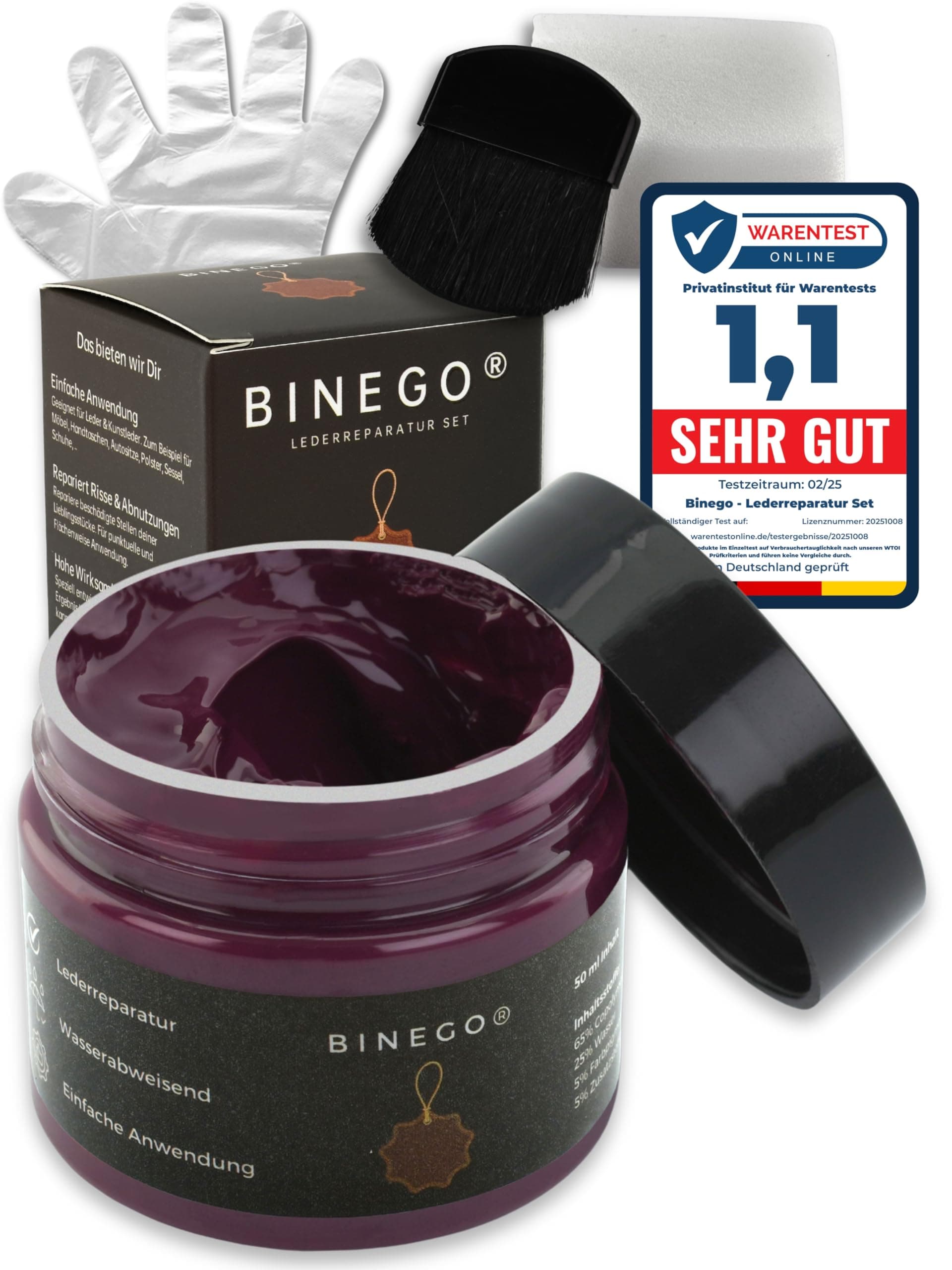 Binego® Lederreparaturset | Leder & Kunstleder Reparatur Set 🚗🛋️🥾🩹🎨