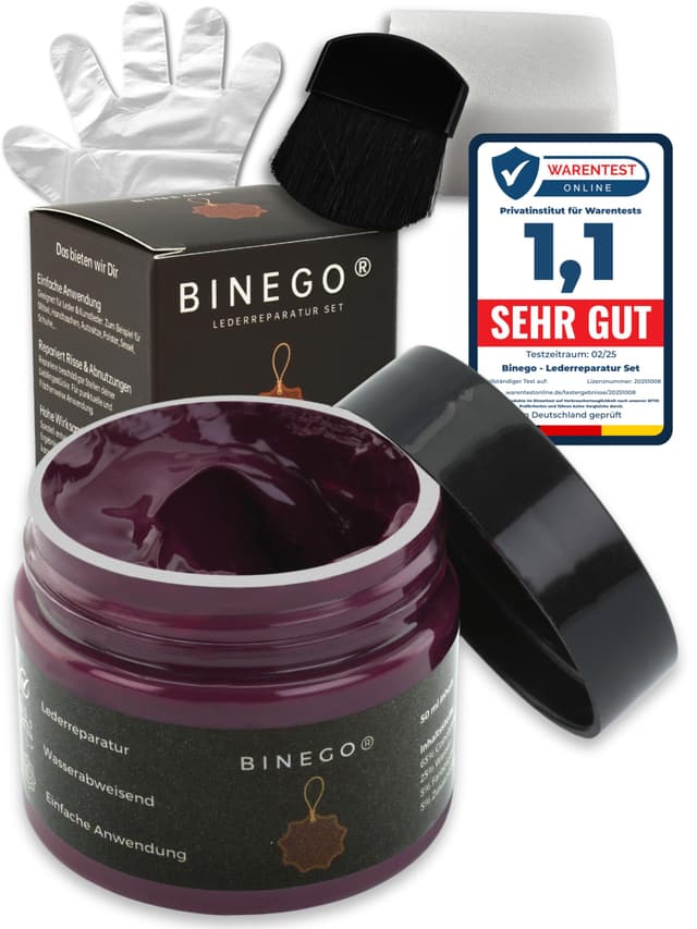 Binego® Lederreparaturset | Leder & Kunstleder Reparatur Set 🚗🛋️🥾🩹🎨