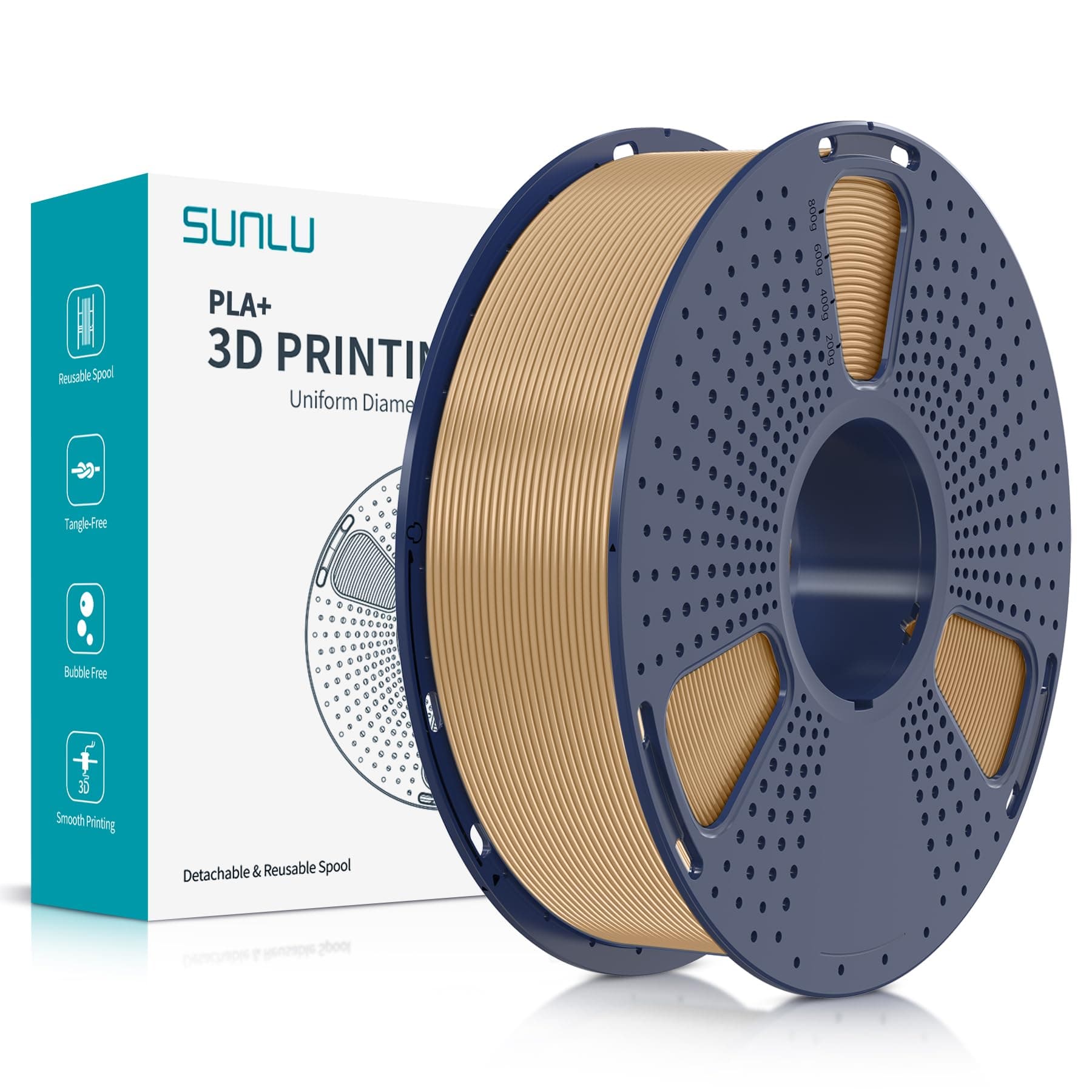 SUNLU PLA Plus 3D Drucker Filament 1.75mm - Holzfarbe 🌲🛠️