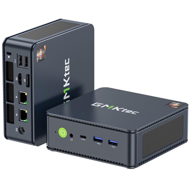GMKtec AMD Ryzen 7 Mini PC W-11 Pro 5825U(Schlagen Sie Ryzen 7 5850U) (8 C/16 T4,50 GHz), M5 Plus Dual LAN 2.5G Mini Computer, 32GB DDR4 RAM+1TB PCIe-SSD, WiFi 6, USB 3.2, USB-C, BT 5.2, DP, HDMI M5 Plus 32GB+1TB