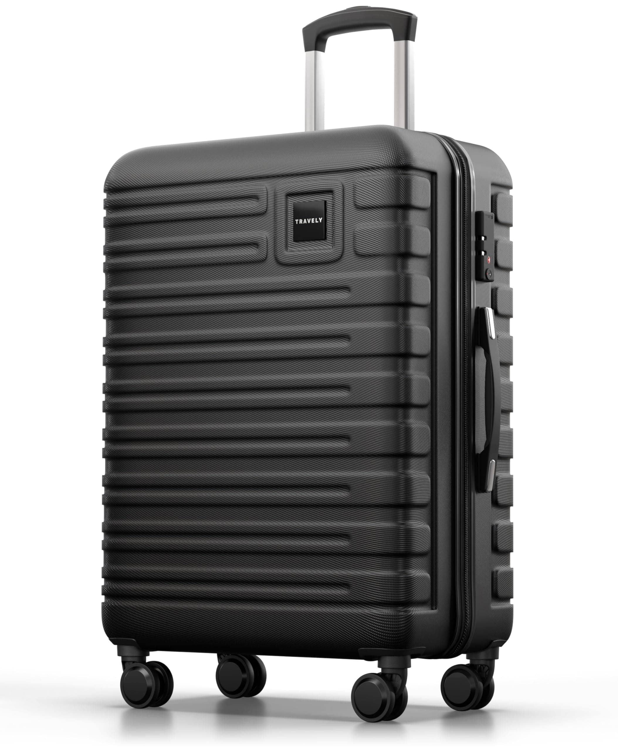 🧳 Travely Polycarbonat Koffer Groß 67cm L - 60L Innenvolumen - Nachtschwarz 🌟