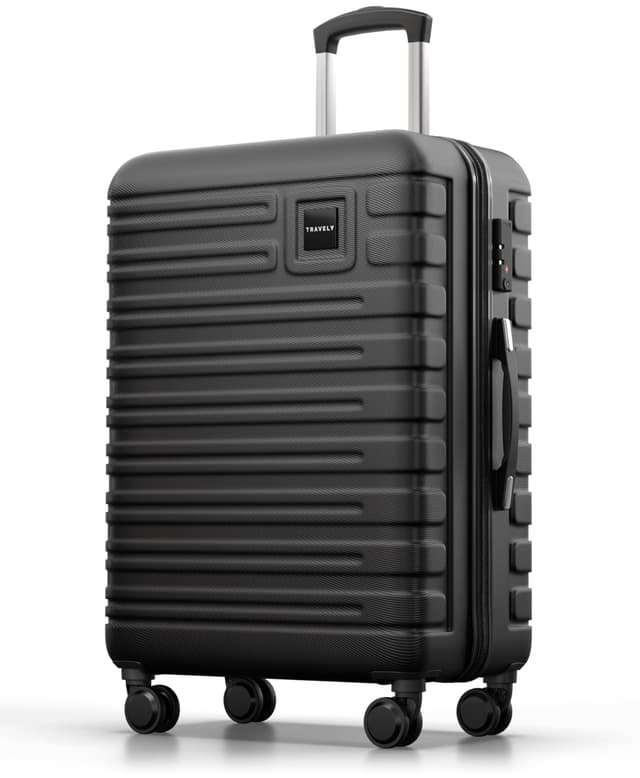 🧳 Travely Polycarbonat Koffer Groß 67cm L - 60L Innenvolumen - Nachtschwarz 🌟