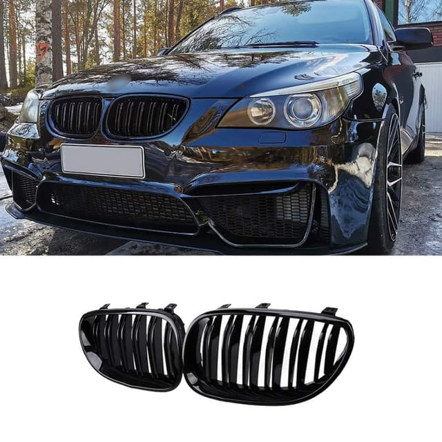 🚗🔥 Kühlergrille Passend für BMW E60 E61 M5 5ER 2003-2009 Schwarz Glanz