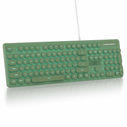SOLIDEE Membrantastatur 100% Retro-Schreibmaschinentastatur Vollgröße 104 Tasten V300 Deep Green Amerikanisch QWERTY