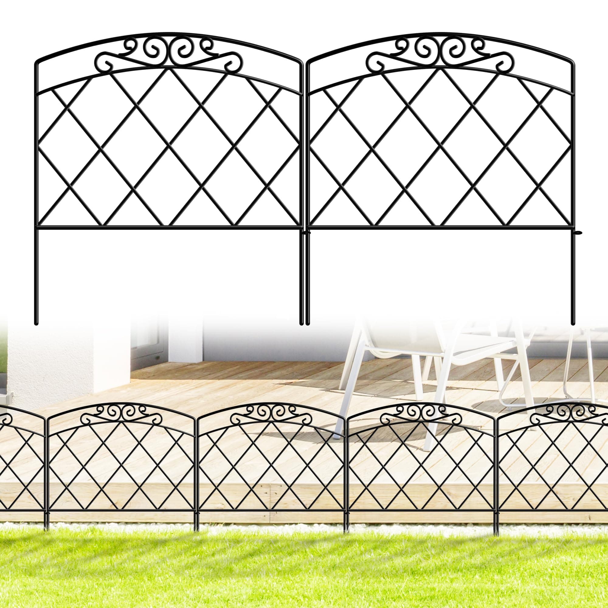 🌿🐕 ARIFARO Dekorativer Gartenzaun 60cm H X 56cm B 5 Paneele 🐇🏡