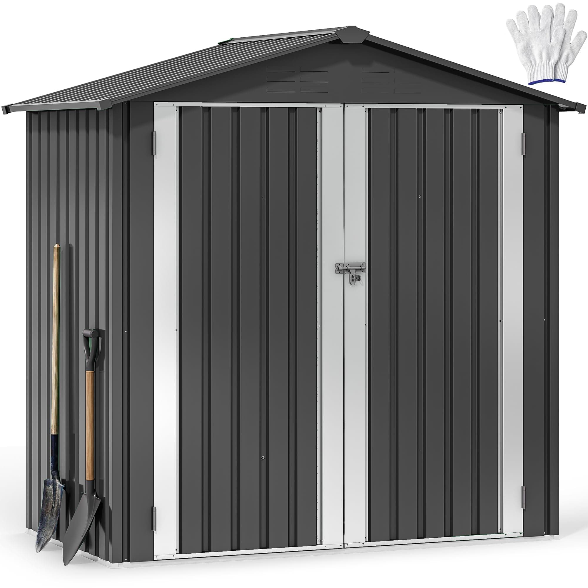 YITAHOME Gerätehaus 1,8x1,2m Dunkelgrau-2 🏠🌿