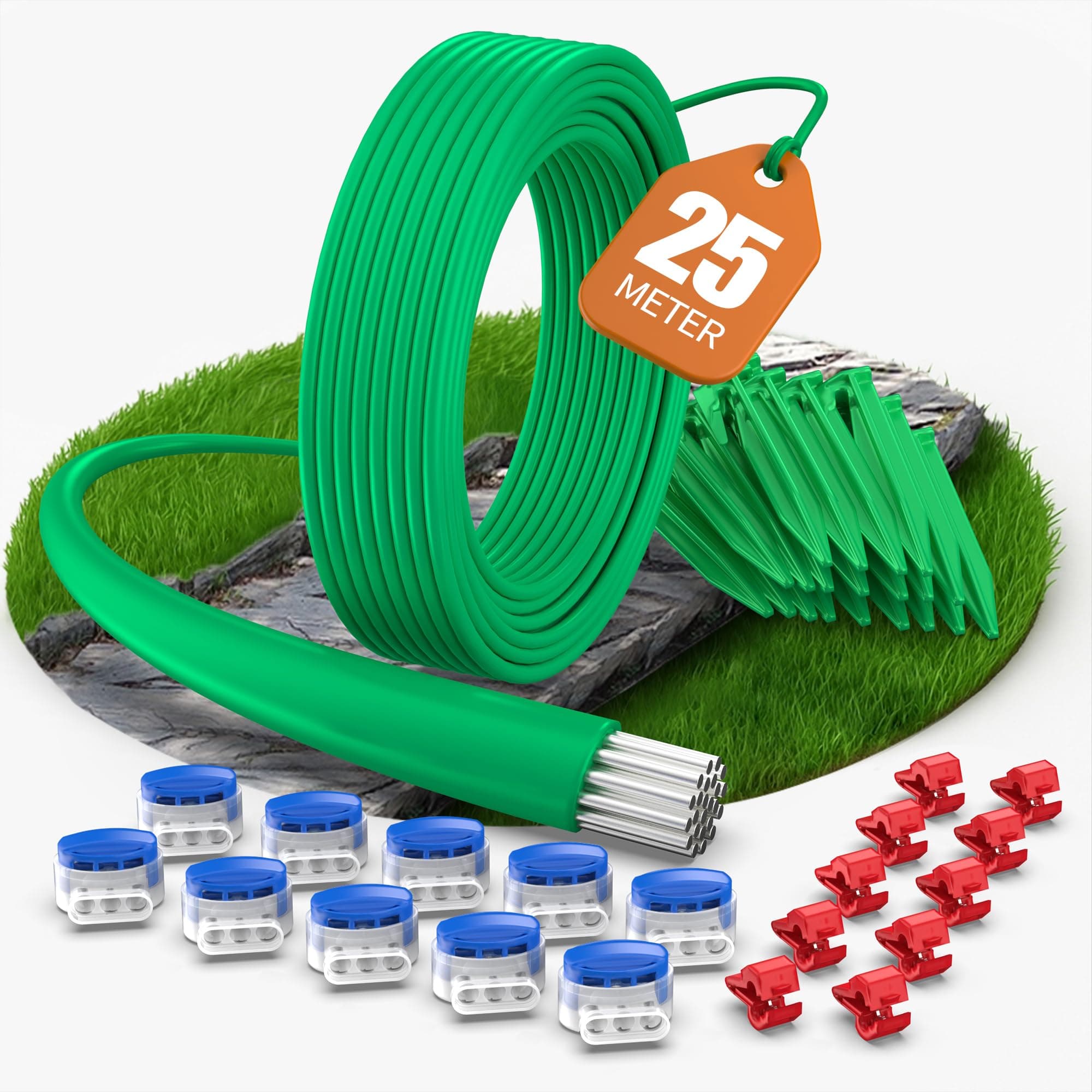 🌱🤖 COZCLAM 25m Universal Begrenzungskabel Mähroboter Set 🌿🔌