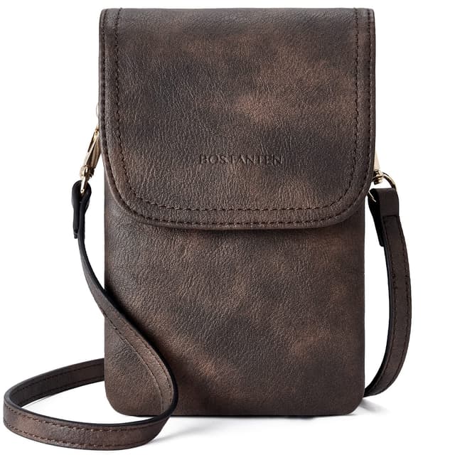 BOSTANTEN Klein Handytasche zum Umhängen, PU Leder Handy Umhängetasche Damen 📱👜