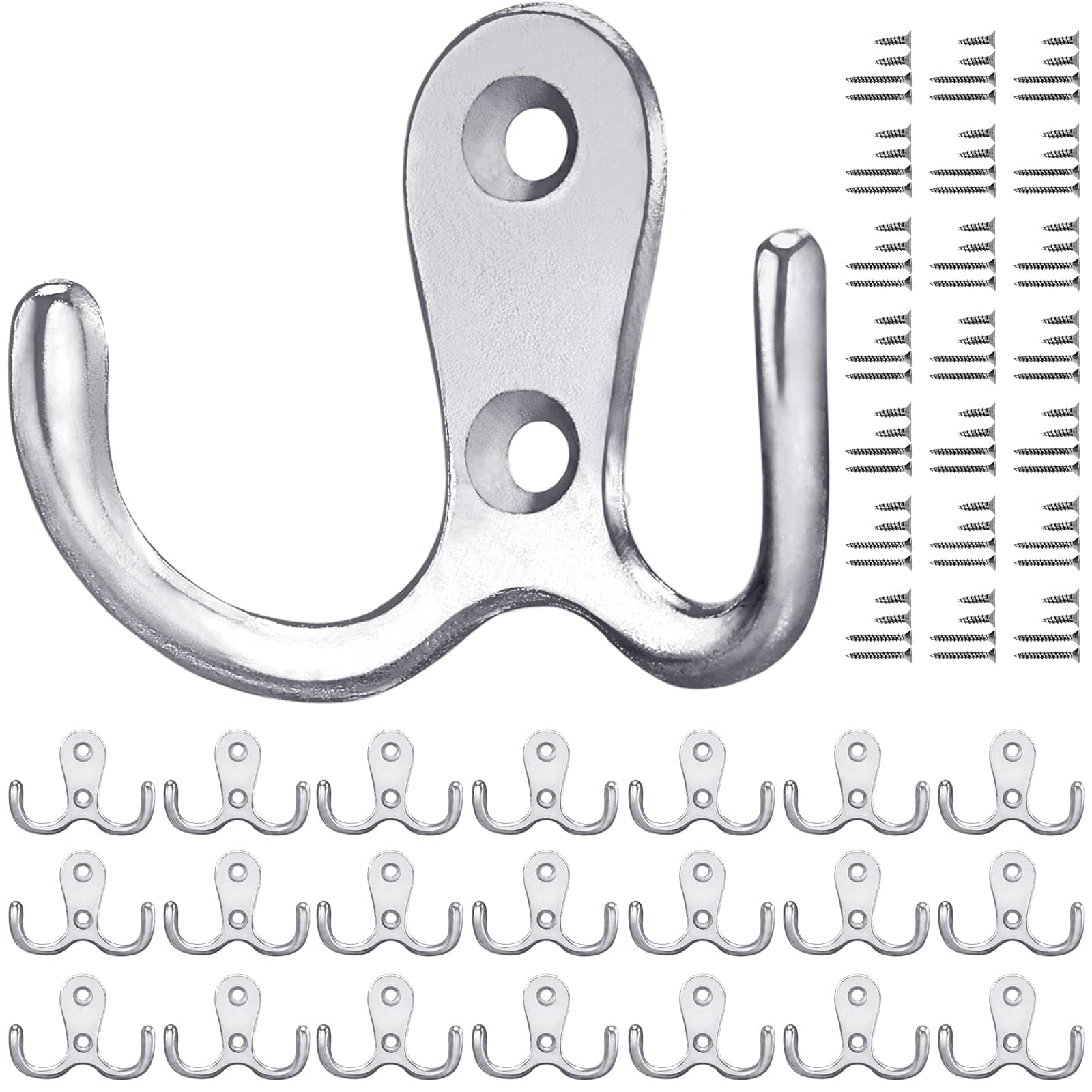 👗🔗 Gorffy Kleiderhaken Silber, 20 Stück - Vintage Metall Doppelhaken 🛠️