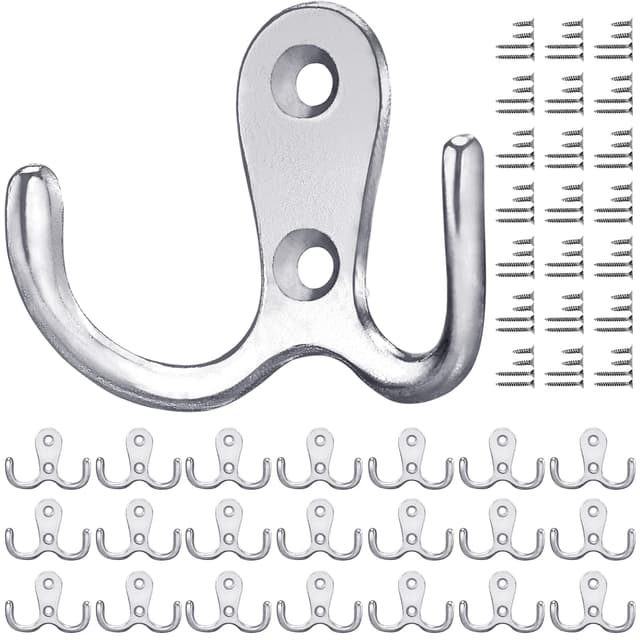 👗🔗 Gorffy Kleiderhaken Silber, 20 Stück - Vintage Metall Doppelhaken 🛠️