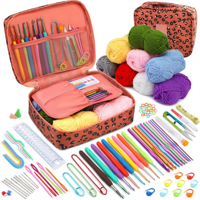 Doxiru 107-teiliges Häkelnadel-Set mit ergonomischem Design und reichhaltigem Zubehör 🧶