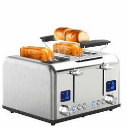 🍞 Steinborg Langschlitz Toaster | Digitales Display | 4 Scheiben Toastautomat | XXL Toaster