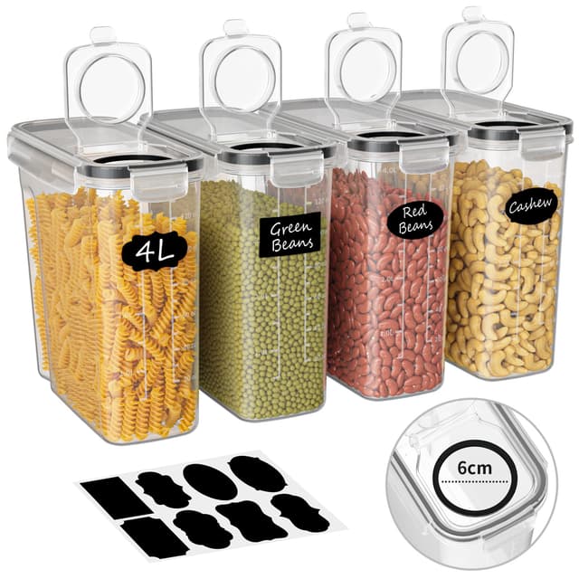 🌽 4L Vorratsdosen Luftdicht 4er Set für die Küche 🍚