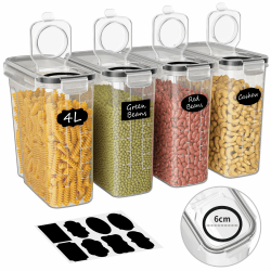 🌽 4L Vorratsdosen Luftdicht 4er Set für die Küche 🍚