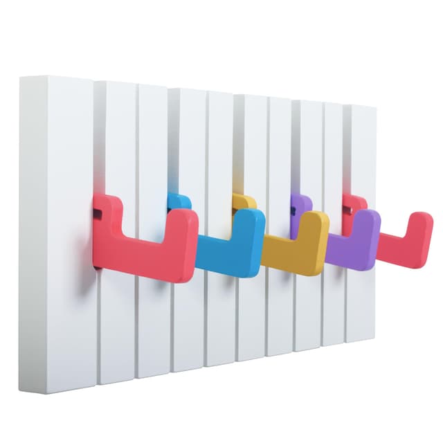 🌈🎹 RICOO Garderobenhaken Wandhaken WM1885-S - Kindergarderobe Klavier Design 🧒👧