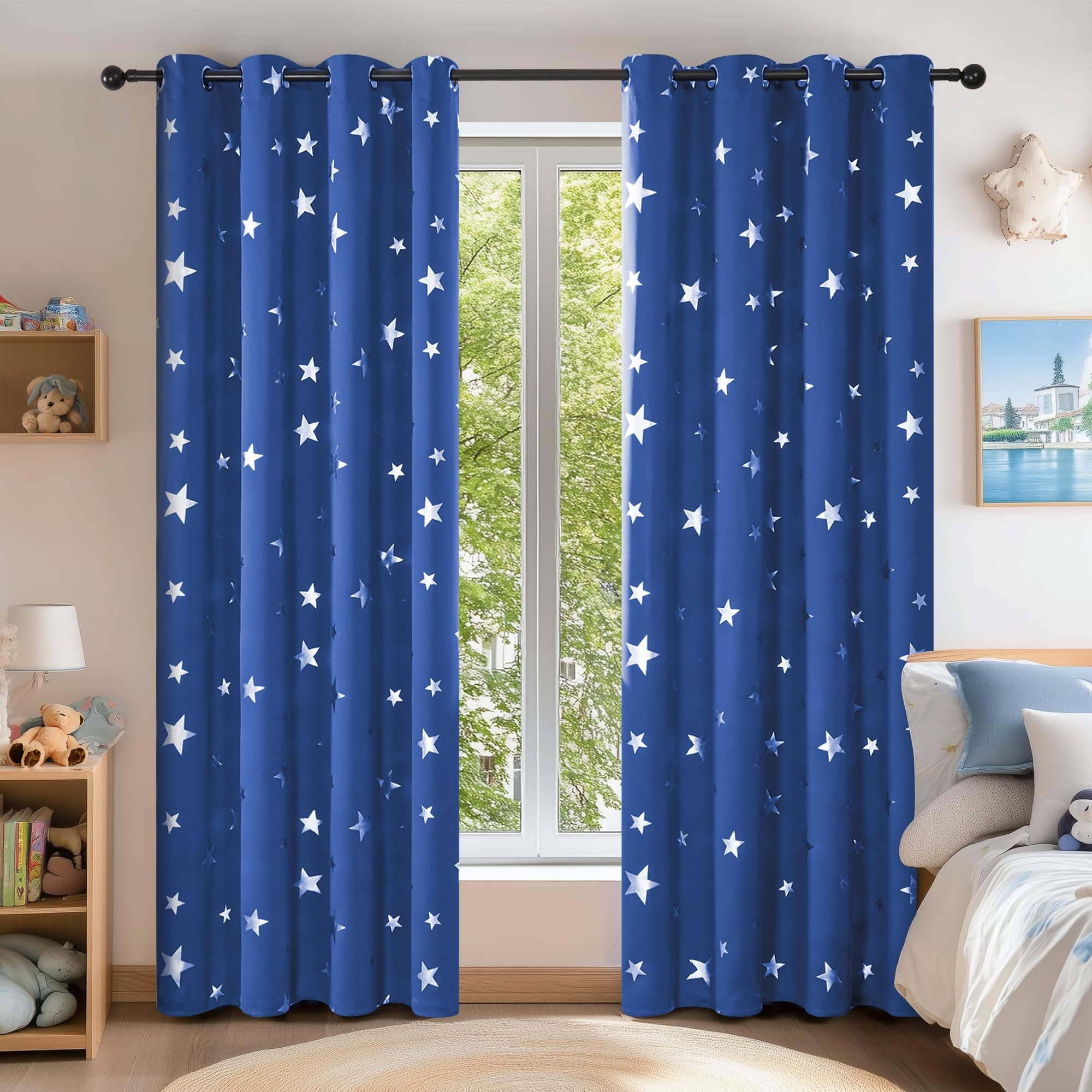 Deconovo Ösenvorhänge Königsblau 2er Set H160 x B132 cm 😍🌟