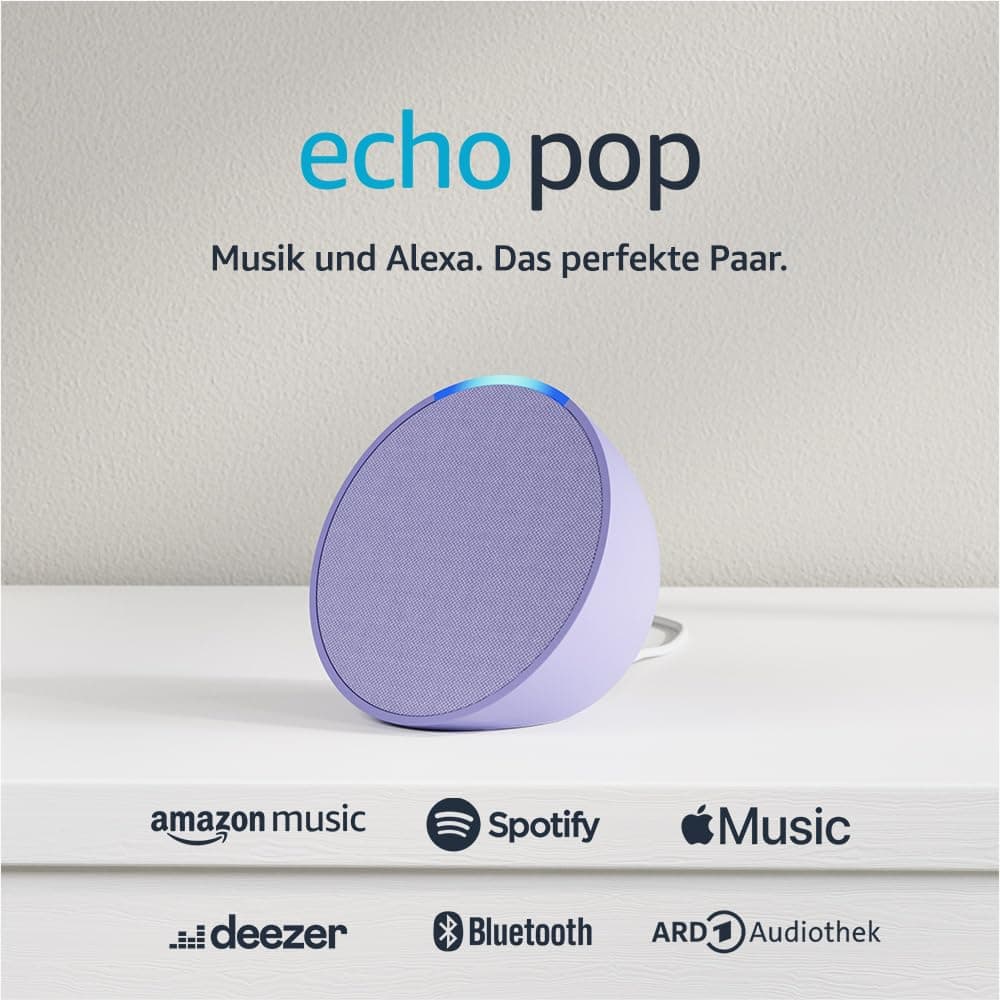 🔊 Zertifiziert und generalüberholt Echo Pop | Kompakter Bluetooth-Lautsprecher mit Alexa | Lavendel PURPLE