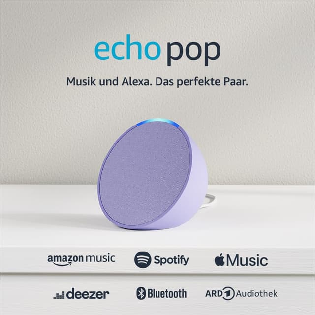 🔊 Zertifiziert und generalüberholt Echo Pop | Kompakter Bluetooth-Lautsprecher mit Alexa | Lavendel PURPLE