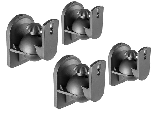 🔊 RICOO Lautsprecherwandhalterungen 4-er Set LH028-B Schwenkbar Neigbar Wandhalter Speaker Wall Mount