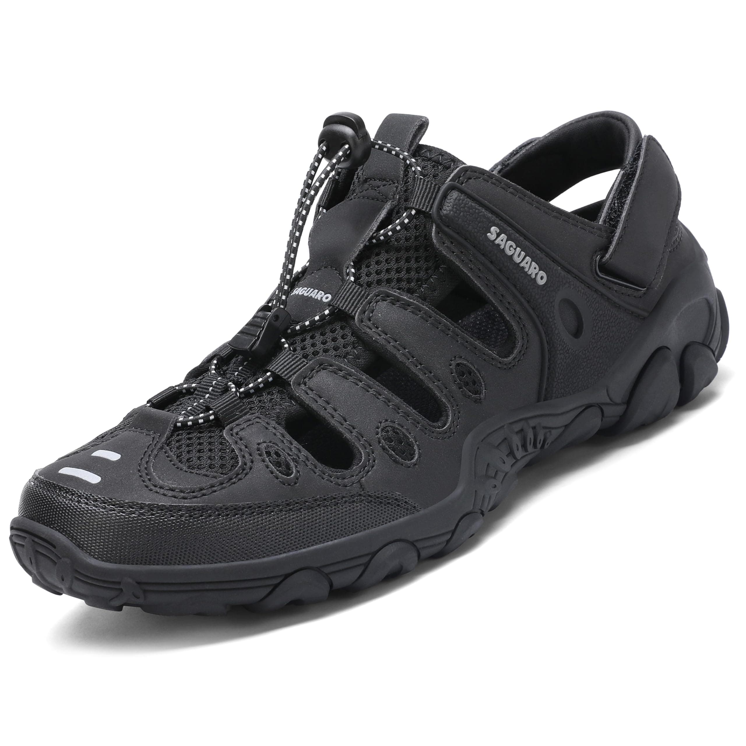 🌟 SAGUARO Herren Damen Sandalen Bequem Atmungsaktiv Outdoor Sport Trekking & Wandersandalen 44 EU Schwarz 🌟