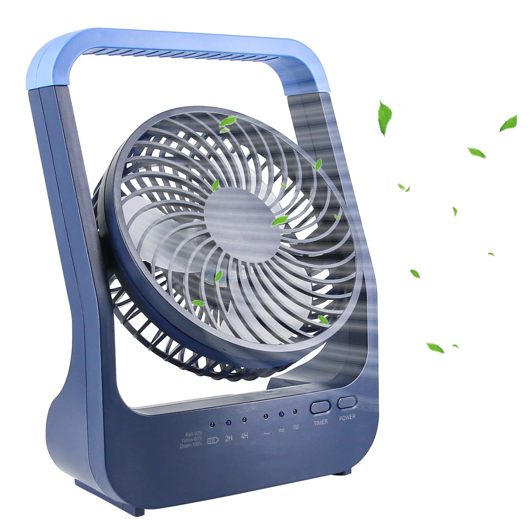 Tischventilator USB 20000mAh Mini Ventilator Blau 🌿