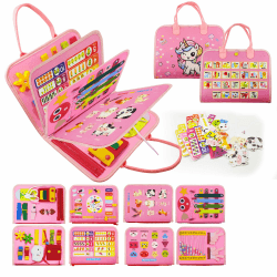 🦄 LerneSpielspielzeug Montessori Busy Board für Mädchen 1–4 Jahre - Rosa Einhorn 🌈