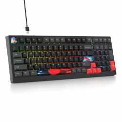 SOLIDEE 95% Mechanische Gaming-Tastatur mit Weißen Schaltern ✿ HOT-SWAP-FÄHIG ✿ Gasket RGB-Hintergrundbeleuchtung - 98 Tasten, PBT NKRO Keyboard