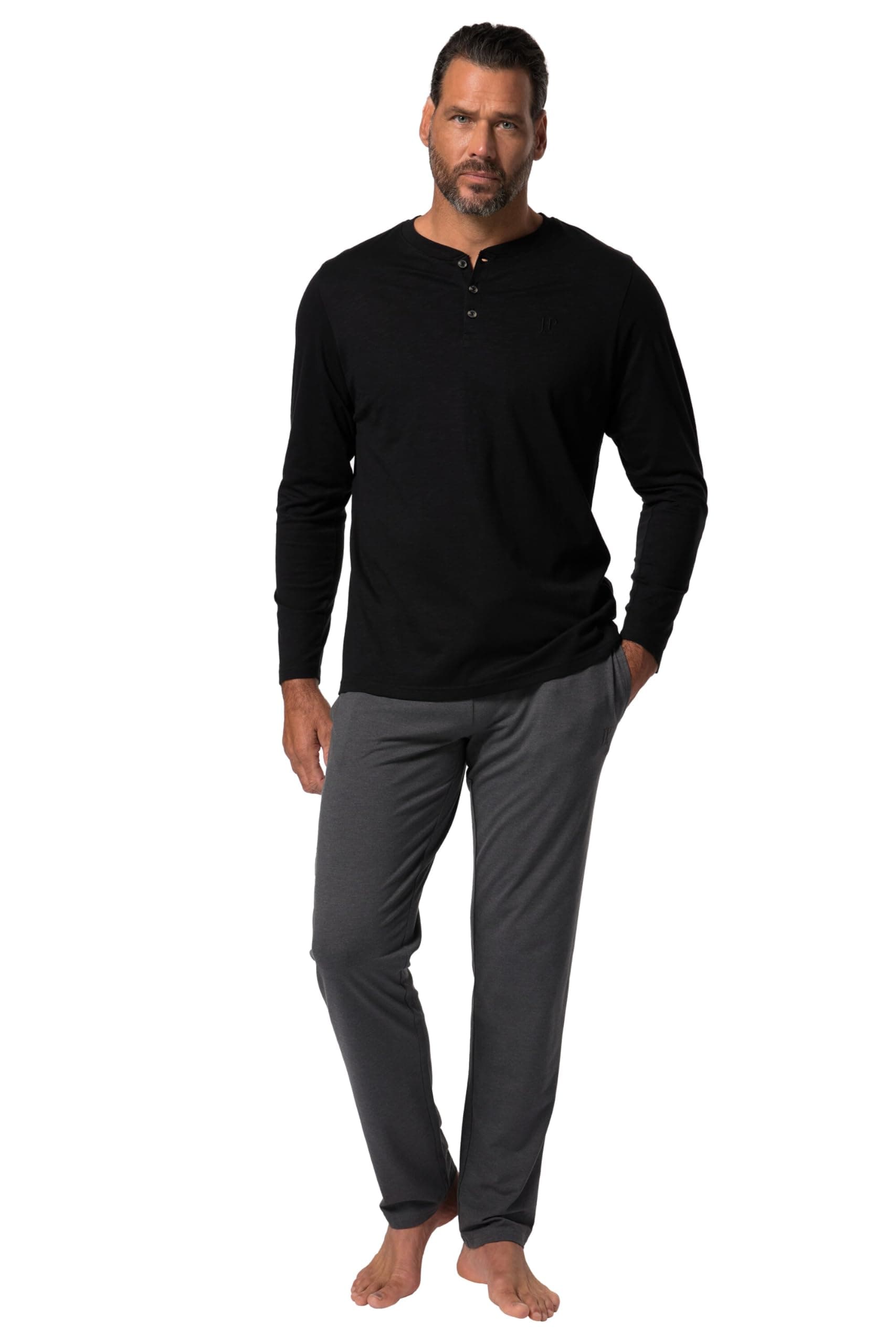 🌙 JP 1880 Herren große Größen Übergrößen Schlafanzug 8XL 829330 XL Schwarz 🌟