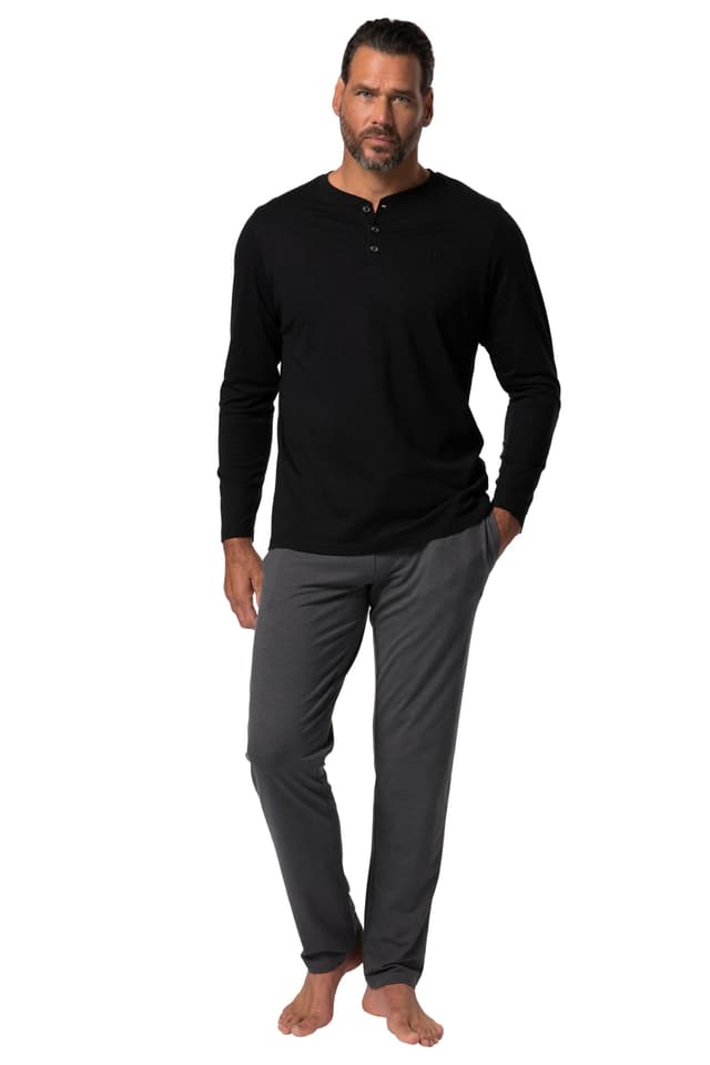 🌙 JP 1880 Herren große Größen Übergrößen Schlafanzug 8XL 829330 XL Schwarz 🌟