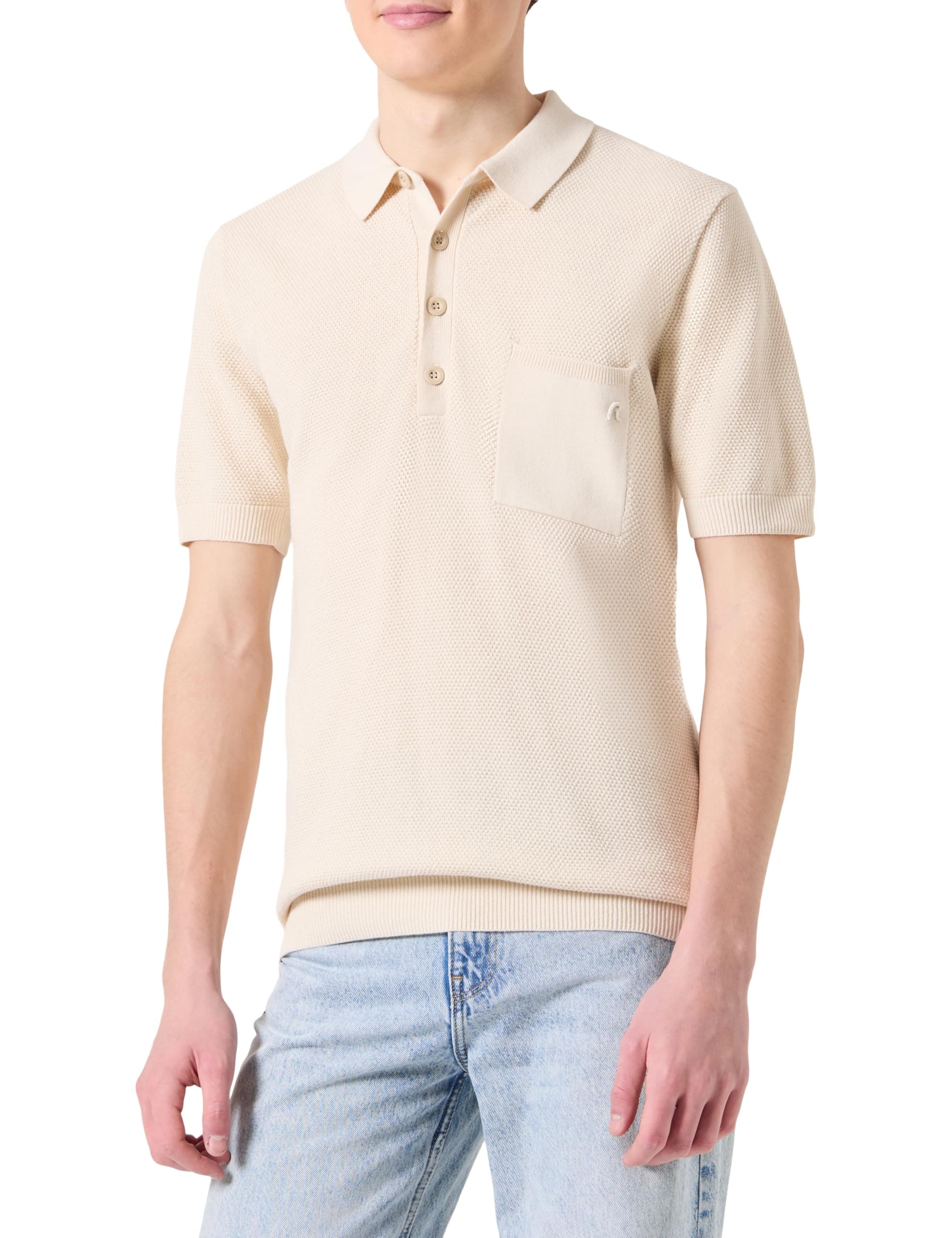 Angebot! 🎉 Replay Herren Polo-Pullover XXL 865 Ivory