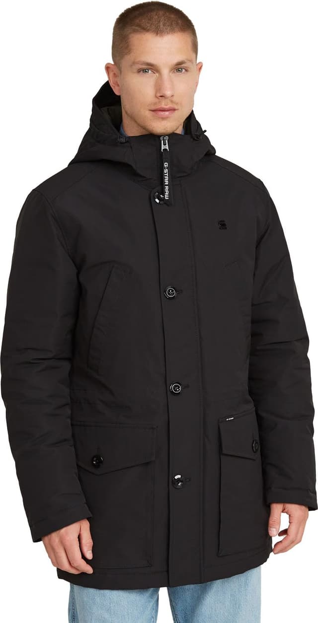 🔥 G-STAR Herren Vodan Gefütterter Kapuzenparka XS Schwarz - Nur 117.3€!