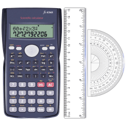 🧮📏 Wissenschaftlicher Taschenrechner + Bonus Lineal und Winkelmesser - Schulsachen Set 🎓