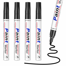 🖊️ 4er Pack Schwarze Lackstifte Permanent Marker - Wasserdicht Schnelltrocknend 🖊️