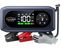 YaberAuto Starthilfe Powerbank mit Kompressor, 150PSI 4500A Auto Starthilfe Powerbank