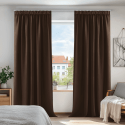 Deconovo Blickdichte Verdunkelungsvorhänge - 2er Set Dunkelbraun 🌙🏡