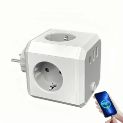 🔌🔋 Steckdosenwürfel ohne Kabel 4 Fach Mehrfachsteckdose mit USB-A & USB-C - Deal!