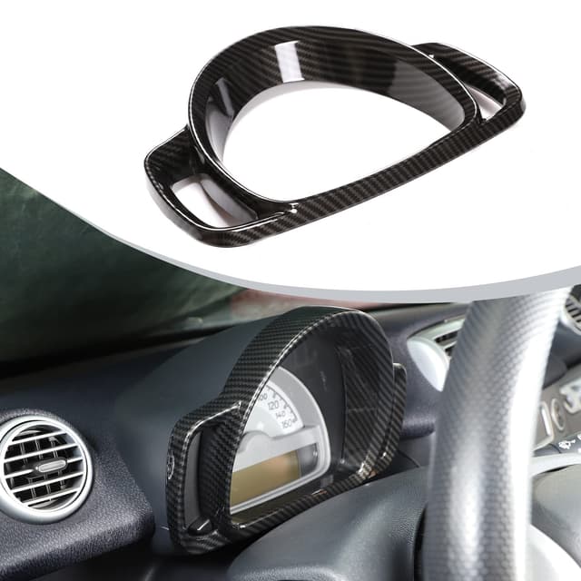 🚗 DIYUCAR ABS-Kunststoff Armaturenbrett Rahmen Zierring für Smart 451 Fortwo 2009-2015 (Kohlefaser) - Deal!