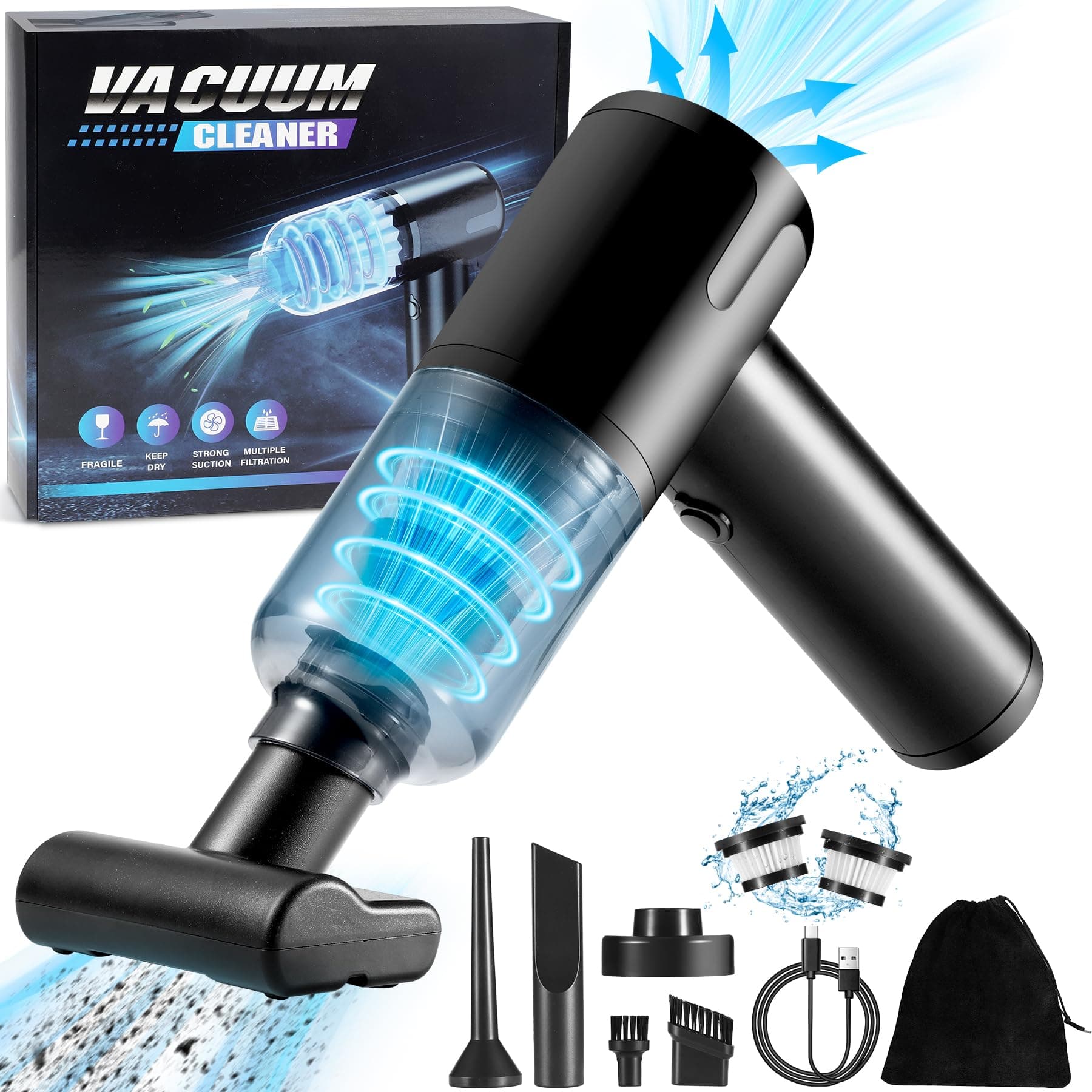🌟 Super Deal! Pourbibi Handstaubsauger 2-in-1 mit 12000Pa Saugleistung 🚗