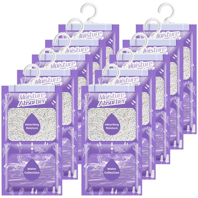 OMECO Hängender Entfeuchtungsbeutel mit Lavendel Duft, 10er Packung X 230g