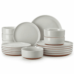 MALACASA Geschirrset 6 Personen, TARA 18-teiliges Modernes Steingut Geschirr Set 🍽️
