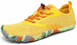 SAGUARO Unisex Barfußschuhe Leicht Atmungsaktiv Tragbar Traillaufschuhe Weich rutschfest Fitnessschuhe für Outdoor & Indoor 40 EU Gelb 🏃‍♂️🌿