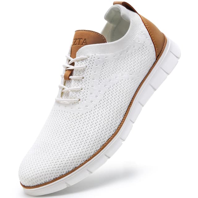 LEZTA Herren Schuhe 🌟 Atmungsaktiv & Leicht | Weiß A 42 EU