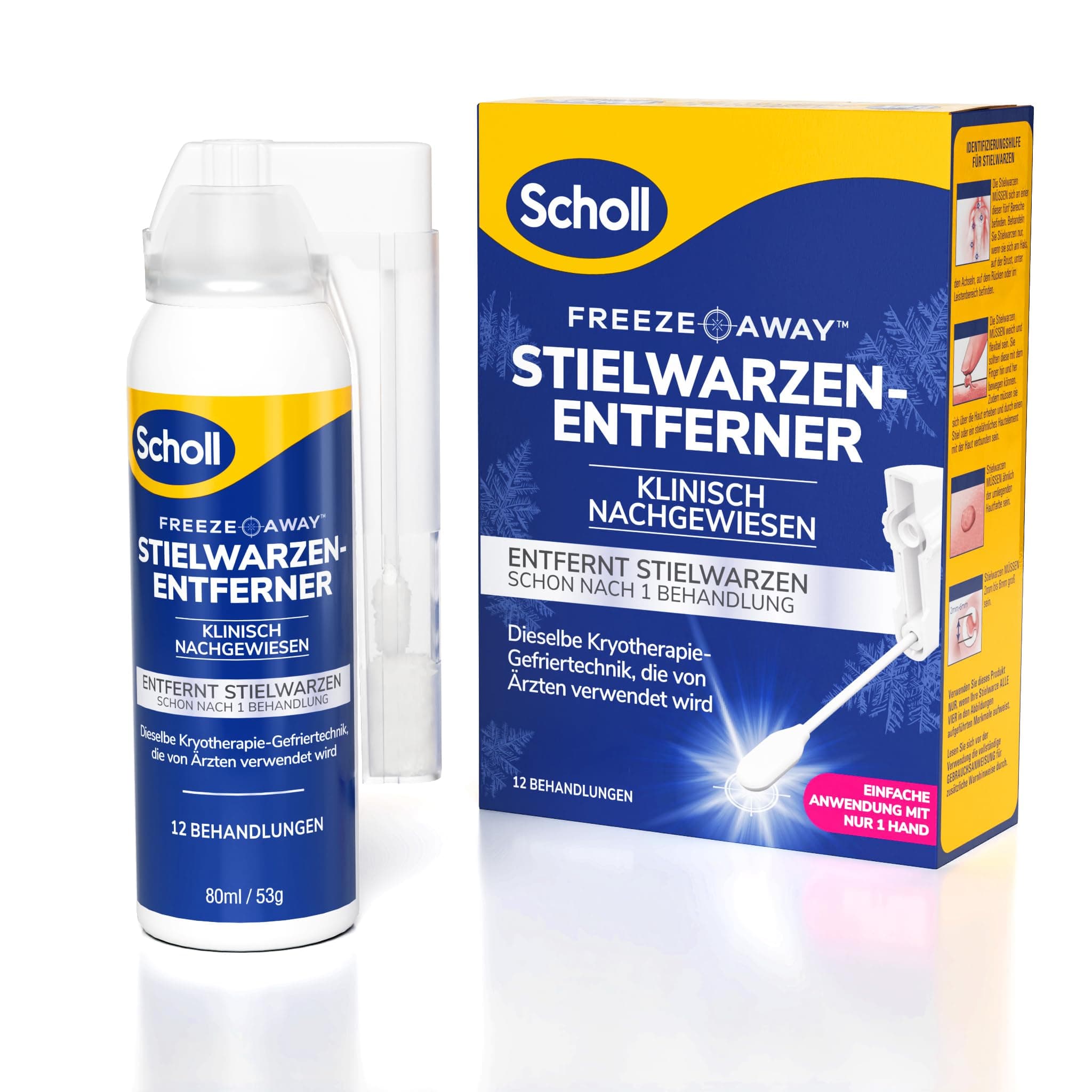 🌟 Scholl Freeze Away Stielwarzen-Entferner-Set: Hautanhängsel in 1 Behandlung entfernen!