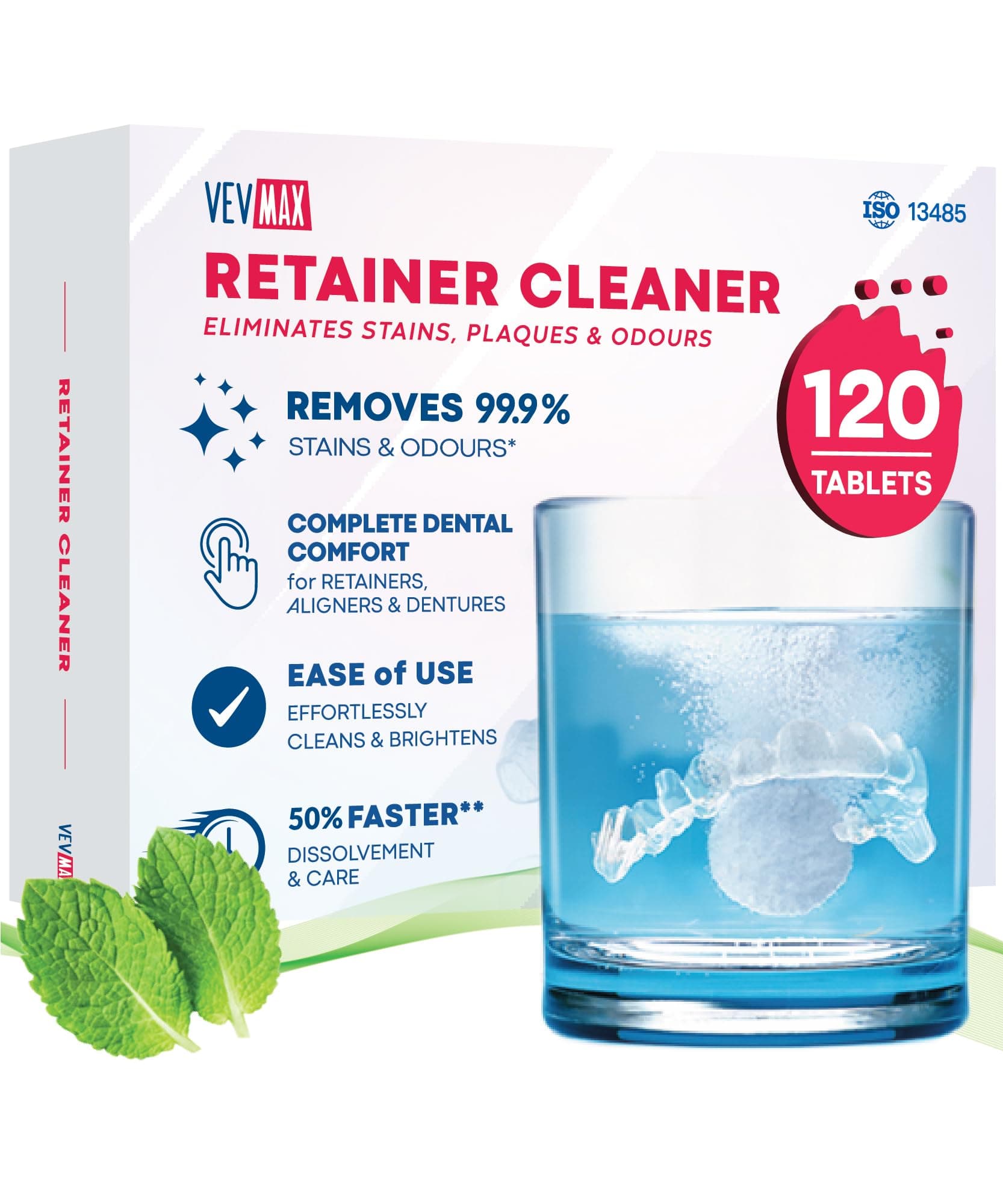 Vevmax Retainer Reinigungstabletten - 120 Tabletten 🦷🚿