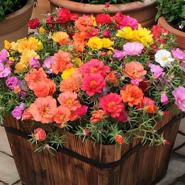 6000PCS Portulakröschen Samen 🌺🌼🌸 - Bunte Blütenpracht für Garten & Balkon!