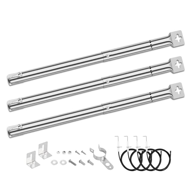 🔥 Denmay 31-45cm Universal Edelstahl Brenner Ersatzteile für Landmann Triton 2, Enders, Tepro, Taino, Campingaz, Proficook, Barbecook, Blooma und Andere Grills - 3er Pack