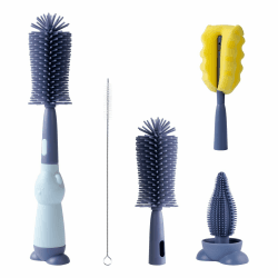 🍼🧼 AiQInu Baby Flaschenbürste Set 4 in 1 - BPA-frei und hitzebeständig! 🌟