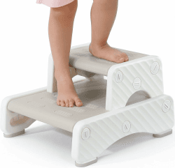 Tritthocker Kinder 2 in 1 Hocker Kinder Bad Trennbar Tritthocker Kinder 2 Stufen 🌟 Rutschfester Kinder Hocker für Baby Kinderhocker für Badezimmer Küche