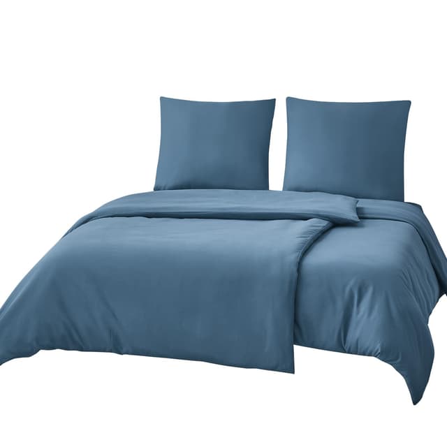 RUIKASI Bettwäsche 135x200 4teilig Blau - Denim Blau Mikrofaser Bettwäsche-Sets